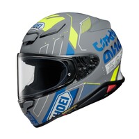 Shoei NXR2 Accolade Helmet TC-10 - Grey/Blue/Hi-Viz