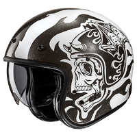HJC V31 Flame MC-5 Open Face Helmet - Black/White