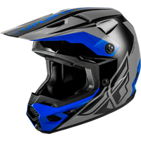 Fly Racing 2026 Kinetic Crest MX Helmet - Grey/Black/Blue