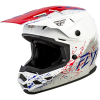 Fly Racing 2026 Youth Kinetic Drip MX Helmet - Red/White/Blue