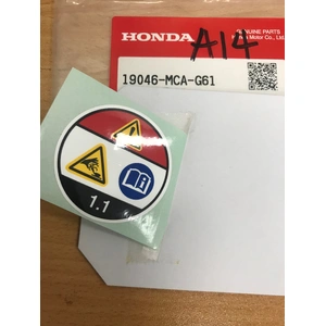 OEM  RADIATOR .CAP LABEL 19046MCAG61