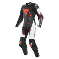 Dainese Misano 2 D-Air 1 Piece Perforated Leather Suit - Black/White/Fluro Red
