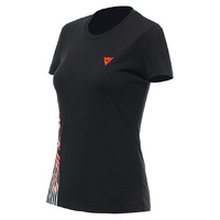 Dainese Casual Logo T-Shirt - Black/Fluro Red