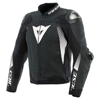 Dainese Super Speed 4 Leather Jacket - Matt Black/White