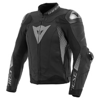 Dainese Super Speed 4 Leather Jacket - Matt Black/White/Fluro Red