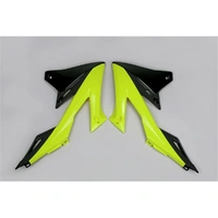 UFO Radiator Covers - Suzuki RMZ 250 19-25/RMZ 450 18-25 - Black/Neon Yellow