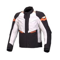 Macna Traction Ivory Black Orange Textile Jacket