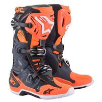 Alpinestars Tech 10 Boots - Grey/Fluro Orange - 8