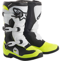 Alpinestars Youth Tech 3S Boots - Black/White/Yellow Fluorescent