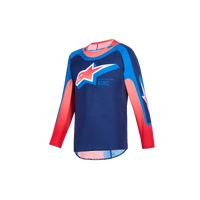 Alpinestars 2026 Youth Supertech Vista MX Jersey - Dark Navy/Hot Coral/Cobalt