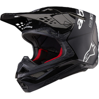 Alpinestars 2024 Supertech SM-10 Flood Helmet - Ece 22.06  - Matte/Gloss Black/Dark Grey