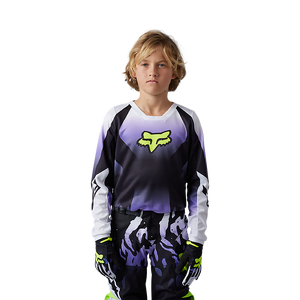 Fox 180 Youth Morphic Jersey - Black/White - L