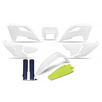UFO Full Plastics Kit - TE 250/FE 250/TE 300/FE 350/FE 450/FE 501/TE 150 24-25 - OEM - White/Neon Yellow