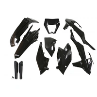 UFO Full Plastics Kit With Headlight Shroud - KTM EXC 17-19 - Black