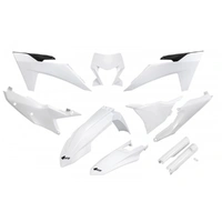 UFO Full Plastics Kit - KTM EXC 150/XC W150/XC W150TPI/EXC 250/XC W250/EXC-F 250/XCF W250/EXC 300/XC 24-25 - White