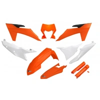 UFO Full Plastics Kit - KTM OEM EXC 150/XC W150/XC W150TPI/EXC 250/XC W250/EXC-F 250/XCF W250/EXC 300 24-25 - Black/Orange