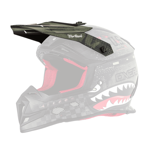 Oneal Replacement Peak for 2018 5SRS Warhawk MX Helmet - Black/Green