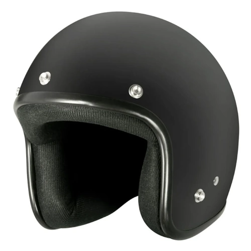 M2R 225 Solid Classic Studs Open Face Helmet - Matte Black - XL - SKU:1001797
