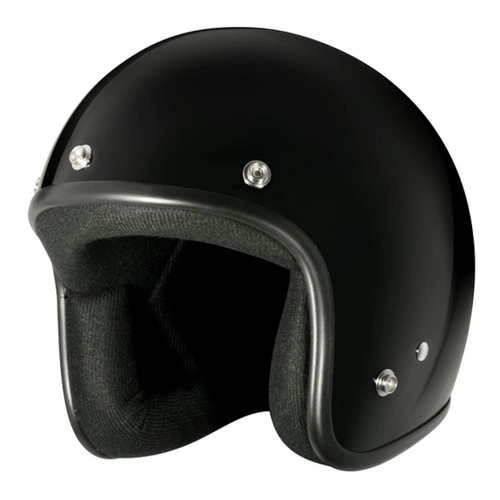 M2R 225 Solid Classic Studs Open Face Helmet - Black