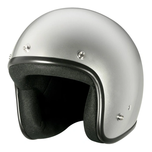 M2R 225 Solid Classic Studs Open Face Helmet - Silver
