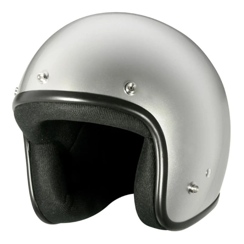 M2R 225 Solid Classic Studs Open Face Helmet - Silver - XL - SKU:1001827