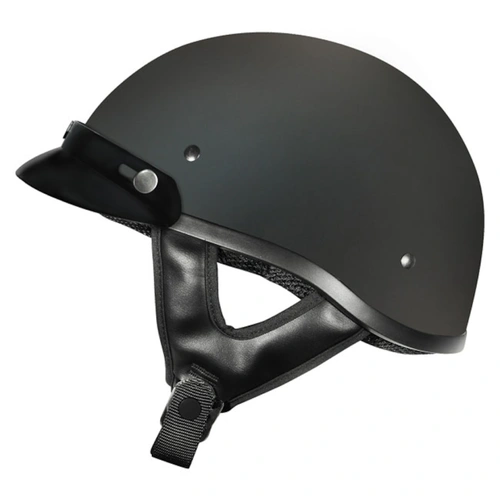 M2R Rebel Solid Classic Shorty Studs Open Face Helmet - Matte Black