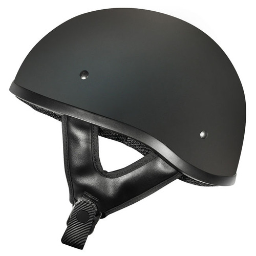 M2R Rebel Solid Classic Shorty No Studs Open Face Helmet - Matte Black - XS - SKU:1113545