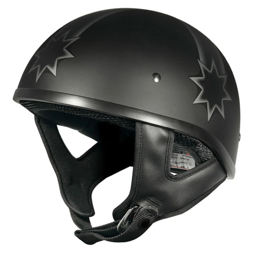 M2R Rebel Last Stand Classic Shorty Open Face Helmet (PC-5F) - Black/Silver