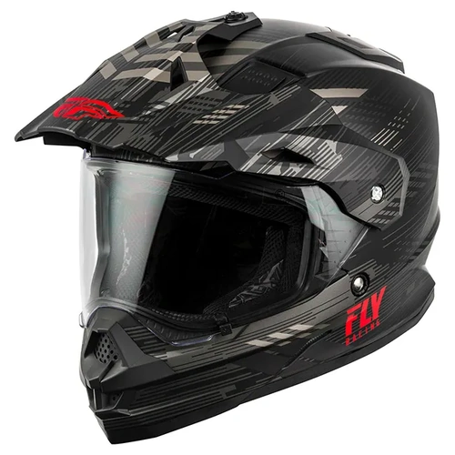 Fly Racing Trekker Quantum Adventure Helmet - Matte Black/Grey/Red - S - SKU:1119426