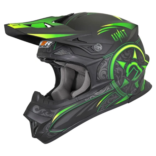 M2R Exo Unit Victorian MX Helmet (PC-4F) - Green - XS - SKU:1119621