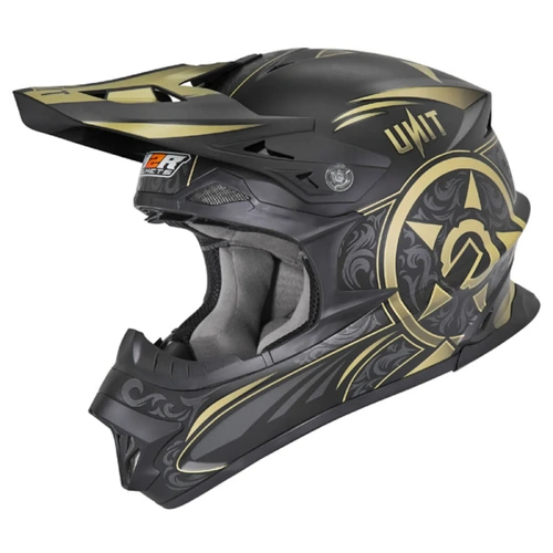 M2R Exo Unit Victorian MX Helmet (PC-9F) - Black/Gold
