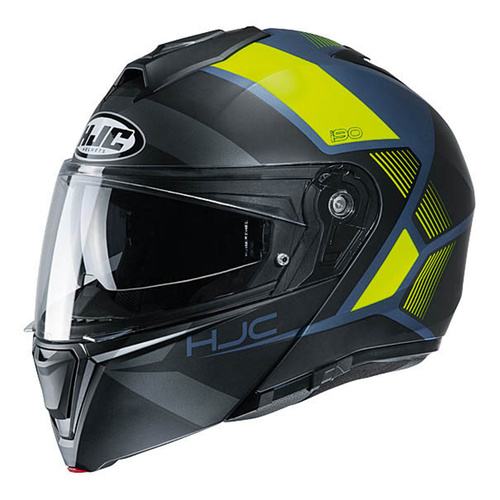 HJC i90 Hollen Modular Helmet MC-4HSF - Black/Yellow - XS - SKU:1120515