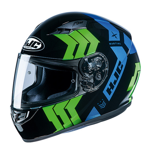 HJC CS-15 Martial Full Face Helmet MC-24 - Black/Green/Blue - S - SKU:1121635