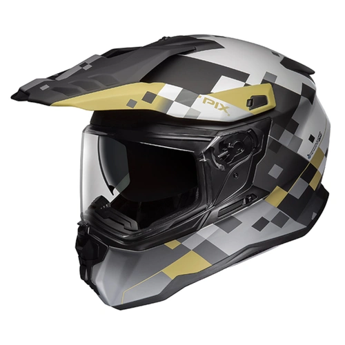 M2R Hybrid Pix Adventure Helmets (PC-9F) - Black/White/Grey