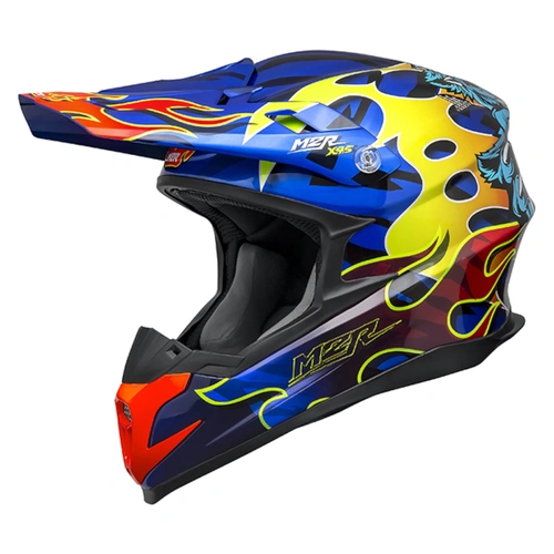 M2R X4.5 Main Event MX Helmet (PC-2) - Black/Blue/Yellow