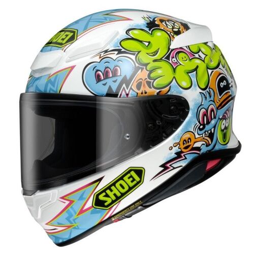 Shoei NXR2 Mural Full Face Helmet TC-10 - White/Blue - XS - SKU:1122282