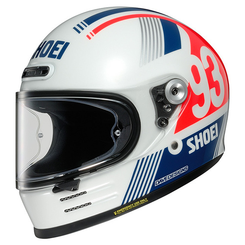 Shoei Glamster MM93 Retro Helmet TC-10 - White/Blue/Red