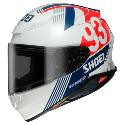 Shoei NXR2 MM93 Retro Helmet TC-10 - White/Red - XS - SKU:1122857