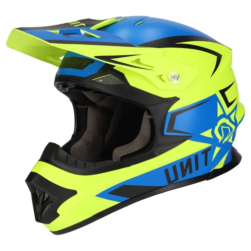 M2R Exo Unit Protech MX Helmet (PC-2F) - Matte Blue/Hi-Vis