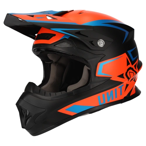 M2R Exo Unit Protech MX Helmet (PC-8F) - Matte Orange/Blue