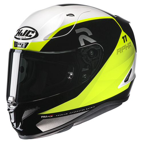 HJC RPHA 11 Texen Full Face Helmet MC-3H - Black/Yellow/White - XS - SKU:1123173
