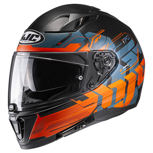 HJC i70 Alligon Full Face Helmet MC-7SF - Black/Orange/Blue - 2XL - SKU:1123297