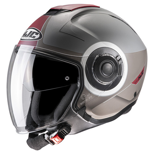 HJC i40 Panadi Modular Helmet MC-1SF - Grey/Red - L - SKU:1123485