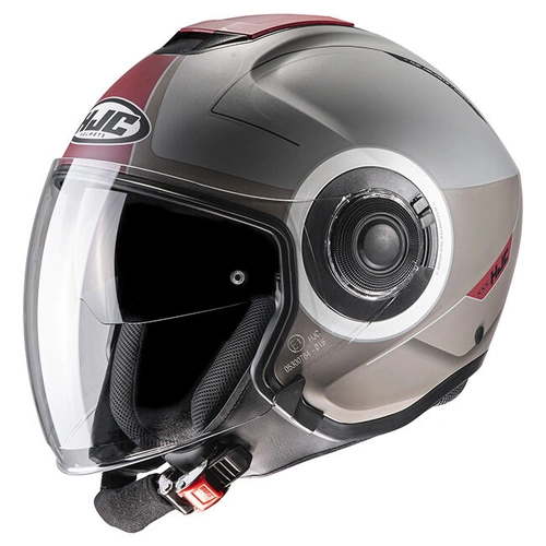 HJC i40 Panadi MC-1SF Modular Helmet - Grey/Red - L - SKU:1123485