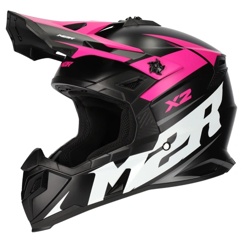 M2R X2 Charger MX Helmet (PC-7F) - Black/Pink
