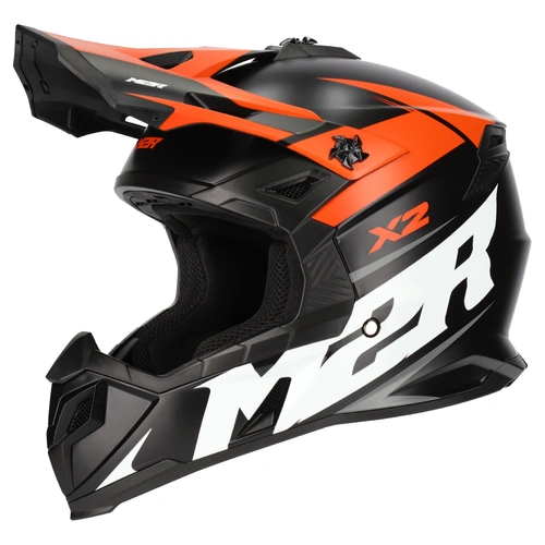 M2R X2 Charger MX Helmet (PC-8F) - Black/Orange