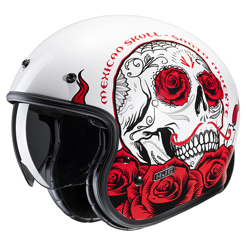 HJC V31 Desto MC-1 Open Face Helmet - White/Red - S - SKU:1125497