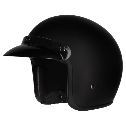 M2R Pr1me Slimline Studs Open Face Helmet - Matte Black