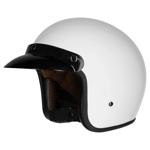M2R Pr1me Slimline Studs Open Face Helmet - White