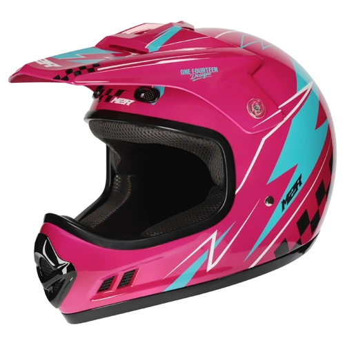 M2R MX2 JR Lightning MX Helmet (PC-7) - Pink/Blue/White/Black - YM - SKU:1126651